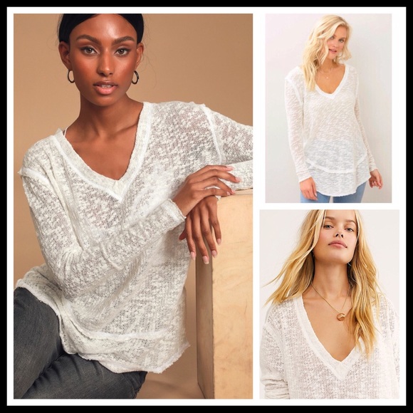 FREE PEOPLE BOHO PULLOVER V-NECK TUNIC TOP A3C - Picture 12 of 15